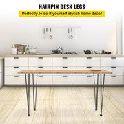 Hairpin Table Legs 36 in. Black Set of 4 Desk Legs Each 220 lbs. Load Capacity Heavy-Duty Furniture Legs for Bench Desk
