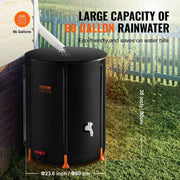 Collapsible Rain Barrel, 66 Gallon/250 L Portable Rainwater Collection Barrel, PVC Rainwater Collection System