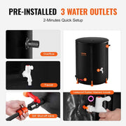 Collapsible Rain Barrel, 66 Gallon/250 L Portable Rainwater Collection Barrel, PVC Rainwater Collection System
