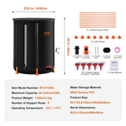 Collapsible Rain Barrel, 66 Gallon/250 L Portable Rainwater Collection Barrel, PVC Rainwater Collection System