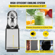 106 oz. Commercial Slushy Machine Stainless Steel Snow Cone Machine Single Bowl Frozen Drink Slush Machine, Black