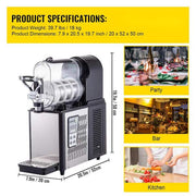106 oz. Commercial Slushy Machine Stainless Steel Snow Cone Machine Single Bowl Frozen Drink Slush Machine, Black
