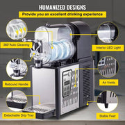 106 oz. Commercial Slushy Machine Stainless Steel Snow Cone Machine Single Bowl Frozen Drink Slush Machine, Black