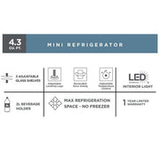 4.3 cu. ft. Mini Refrigerator in Black, ENERGY STAR