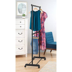 Black Metal Clothes Rack 70 in. W x 36.50 in. H