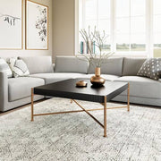 Nazaire 41.1 in. Black Square Fir Wood Coffee Table