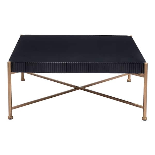 Nazaire 41.1 in. Black Square Fir Wood Coffee Table