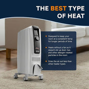 1500-Watt 5120 BTU Electric Oil Filled Radiator Space Heater Quiet Full Room Comfort