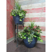 18.9 in. Ashton Large Brushed Denim Blue High-Density Resin Planter (18.9 in. D x 14.8 in. H)