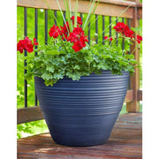 18.9 in. Ashton Large Brushed Denim Blue High-Density Resin Planter (18.9 in. D x 14.8 in. H)