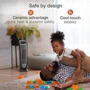 1500-Watt 23 in. Electric Oscillating Ceramic Tower Space Heater with Timer and Remote Control