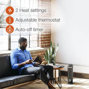 1500-Watt 23 in. Electric Oscillating Ceramic Tower Space Heater with Timer and Remote Control