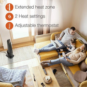1500-Watt 32 in. Black Electric Tower Ceramic Space Heater with Digital Display, Thermostat, Timer, Remote Control