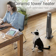 1500-Watt 32 in. Black Electric Tower Ceramic Space Heater with Digital Display, Thermostat, Timer, Remote Control