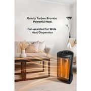 1500-Watt Black Electric Tower Quartz Infrared Space Heater with Thermostat