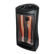 1500-Watt Black Electric Tower Quartz Infrared Space Heater with Thermostat