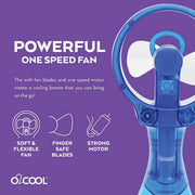 Deluxe 3 in. Water Misting Personal Pedestal Fan in Blue