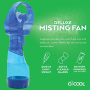 Deluxe 3 in. Water Misting Personal Pedestal Fan in Blue
