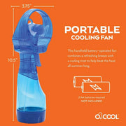 Deluxe 3 in. Water Misting Personal Pedestal Fan in Blue