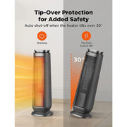 1500-Watt 23 in. Digital Tower Indoor Ceramic Heater Quiet Operation w/ Safety Overheat Protection and Fan Mode in Black