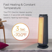 1500-Watt 23 in. Digital Tower Indoor Ceramic Heater Quiet Operation w/ Safety Overheat Protection and Fan Mode in Black