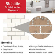 Restore Bright White 12 in. x 12 in. x 6.35 mm Ceramic Mosaic Wall Tile (0.83 sq. ft./Each)