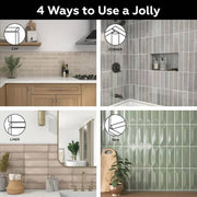 Restore Bright White 1/2 in. x 12 in. Glazed Ceramic Jolly Trim Tile (0.04 sq. ft./each)