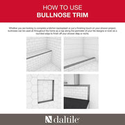 Restore Bright White 2 in. x 6 in. Ceramic Bullnose Trim Tile (2.4 sq. ft./case)