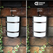 60-Watt Equivalent Integrated LED Bronze Dusk to Dawn Photocell Sensor Half Moon Security Outdoor Wall Pack Light 5000K