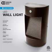 25-Watt Equivalent Integrated LED Bronze Dusk to Dawn Photocell Sensor Security Down Light Outdoor Wall Pack Light 5000K