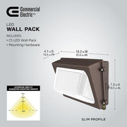 100- Watt Equivalent, Integrated LED Bronze Dusk to Dawn Wall Pack Light, 4000K