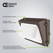 100- Watt Equivalent, Integrated LED Bronze Dusk to Dawn Wall Pack Light, 4000K