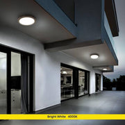 2000 Lumen Bronze Integrated LED Security Flush Mount Ceiling Outdoor Canopy Floodlight, 4000K