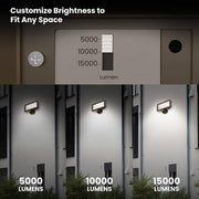 15000 Lumen Select Integrated LED Selectable 5CCT Bronze Dusk to Dawn or Motion Commercial Ground/Wall Flood Light