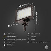 1000/2000/3000 Lumen Select Integrated LED Bronze Dusk to Dawn  Commercial Ground/Wall Flood Light, 4000K