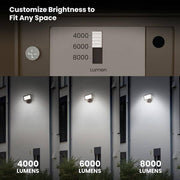 4000/6000/8000 Lumen Select Integrated LED Selectable 5CCT Bronze Dusk to Dawn  Commercial Ground/Wall Flood Light