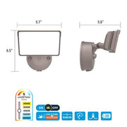 150-Watt Equivalent, 3000 Lumen, Integrated LED, Dusk to Dawn Flood Light, Bronze