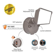 150-Watt Equivalent, 3000 Lumen, Integrated LED, Dusk to Dawn Flood Light, Bronze