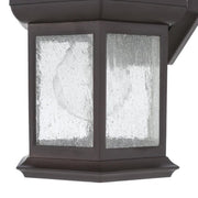 10.5 in. 1-Light Bronze Outdoor Wall Light Fixture Sconce with Seeded Glass (2-Pack)