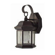 10.5 in. 1-Light Bronze Outdoor Wall Light Fixture Sconce with Seeded Glass (2-Pack)