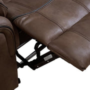 Amelia Brown Microsuede Manual Recliner Chair With Glide