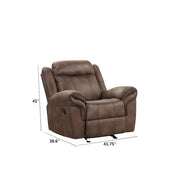 Amelia Brown Microsuede Manual Recliner Chair With Glide