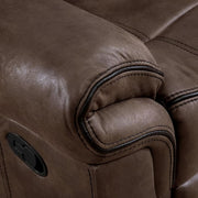 Amelia Brown Microsuede Manual Recliner Chair With Glide