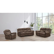 Amelia Brown Microsuede Manual Recliner Chair With Glide