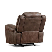 Amelia Brown Microsuede Manual Recliner Chair With Glide