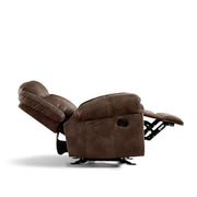 Amelia Brown Microsuede Manual Recliner Chair With Glide