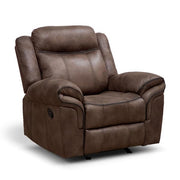 Amelia Brown Microsuede Manual Recliner Chair With Glide