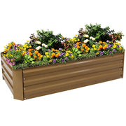 48 in. Brown Rectangular Galvanized Steel Raised Beds (2-Pack)