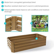 48 in. Brown Rectangular Galvanized Steel Raised Beds (2-Pack)
