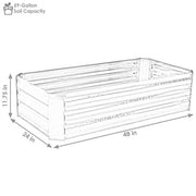 48 in. Brown Rectangular Galvanized Steel Raised Beds (2-Pack)
